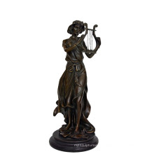 Music Decor Brass Statue Fairy Player Carving Bronze Sculpture Tpy-960